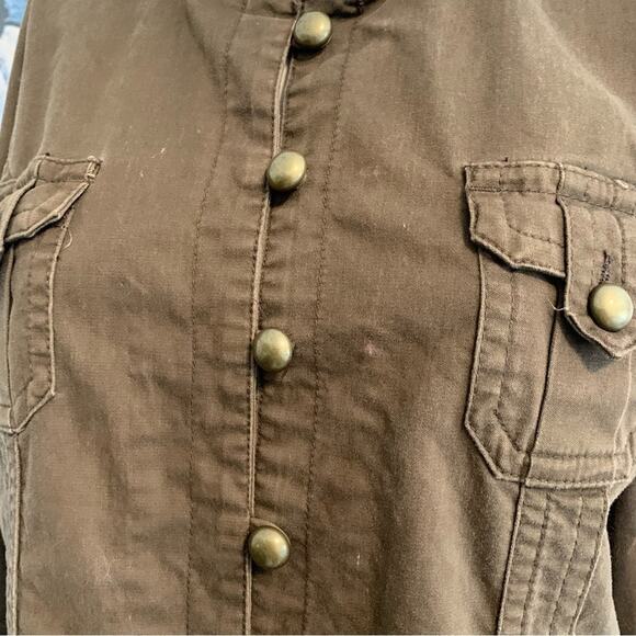 Jean Star Military Jacket Brown Women’s Boho Retro Fall - Picture 6 of 10